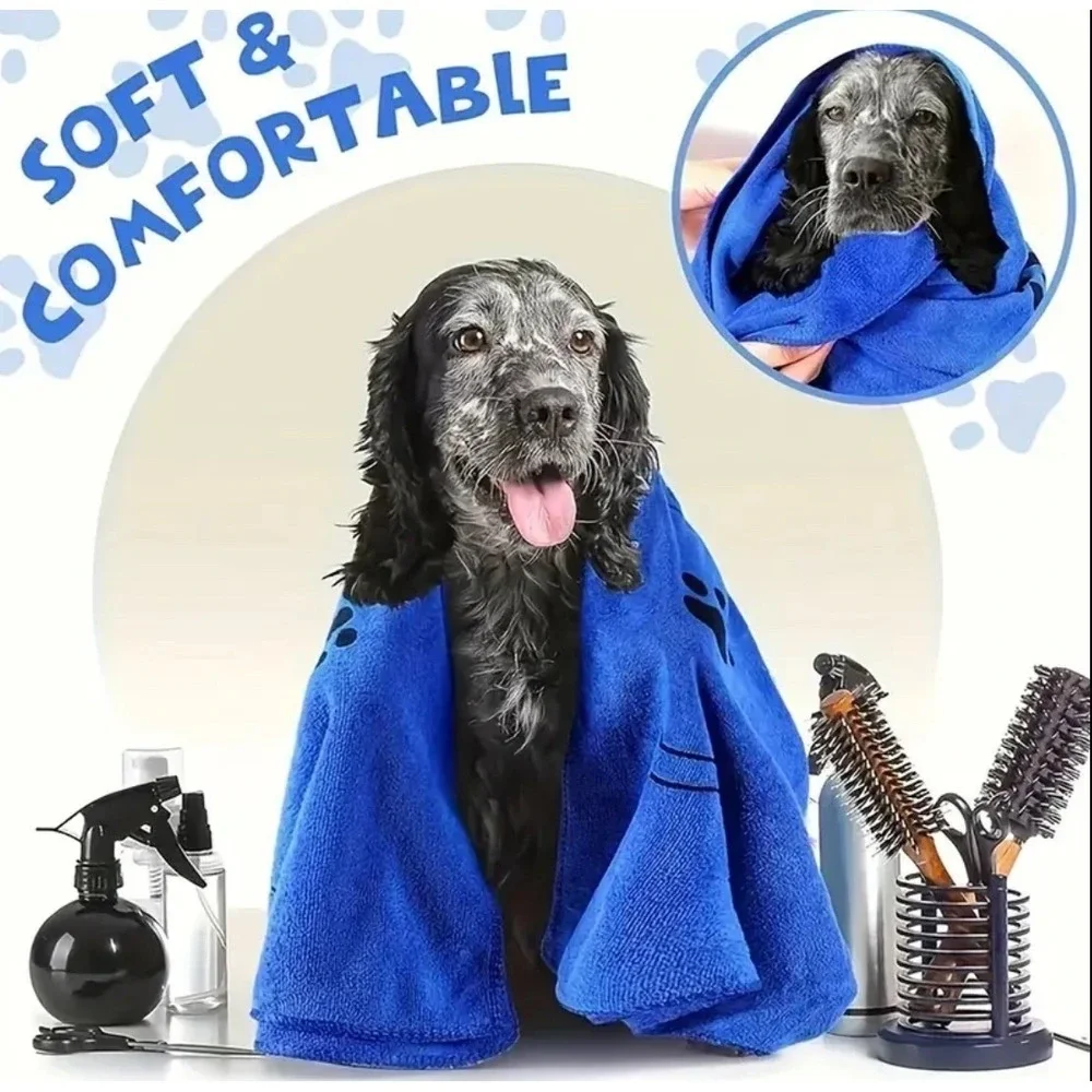 Toallas de microfibra superabsorbentes para mascotas, 60‎ x 100 cm, paquete de 2